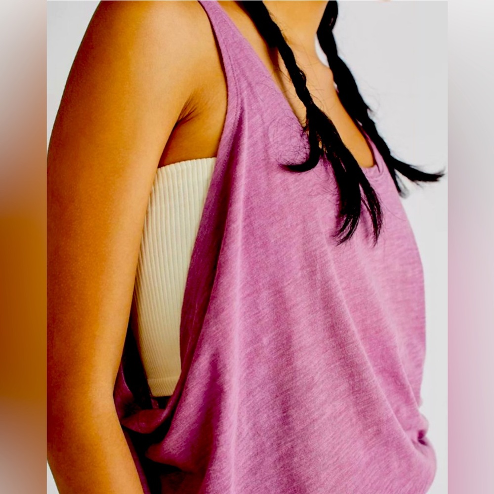 FREE PEOPLE - WE THE FREE - ALKANET PURPLE PEARL TANK TOP
